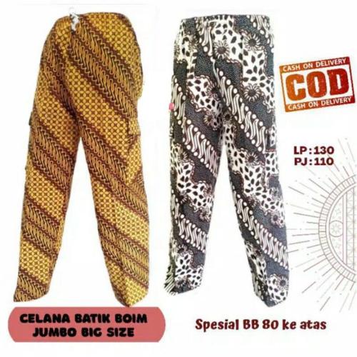 Gambar celana panjang boim batik pria jumbo - Cokelat, jumbo dari misswear Kota Pekalongan Tokopedia