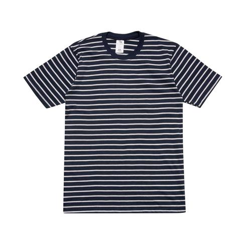 Gambar Sipolos Kaos Stripe Lengan Pendek Katun Cvc 30’s Stripe Kecil - Navy Putih(K), S dari Sipolos Official Shop Kota Bandung Tokopedia