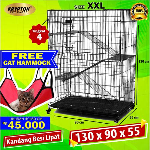 Foto Produk Kandang Kucing Tingkat 3 EXTRA JUMBO 130x90x55 + RODA dari KRYPTON-