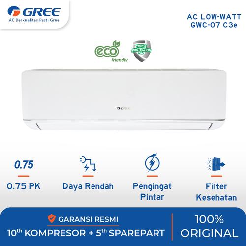 Foto Produk AC GREE 3/4 PK GWC-07C3E DELUXE LOW WATT - PUTIH [INDOOR+OUTDOOR UNIT dari GREE OFFICIAL