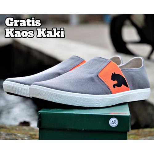 Foto Produk sepatu slop pria puma lazy slip on gray orange santai - Merah, 39 dari sepatuboot