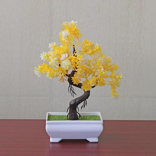 Foto Produk ✧YUKSHOPING✧Ornamen Tanaman Bonsai Flower Pot Vas Bunga plastik - PIRAMID, Kuning dari yukshoping4