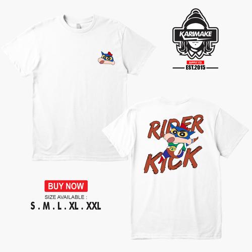Jual Kaos Baju Anime CRAYON SHINCHAN ACTION KAMEN RIDER KICK - Karimake
