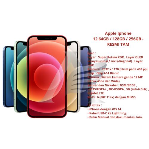 Foto Produk Apple Iphone 12 64GB / 128GB - Product GARANSI RESMI TAM - 64 gb, Biru dari ACS