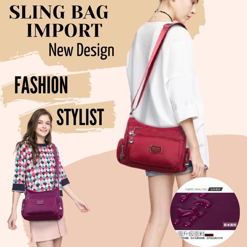 Foto Produk Tas Selempang Wanita / Tas Selempang Nylon Wanita Waterproof NY077 dari Rising.collection