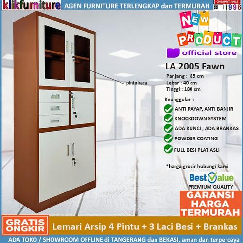 Foto Produk Lemari Arsip Besi dengan Brankas FC 2005 SAPPORO BONN Coklat dari klikfurniture