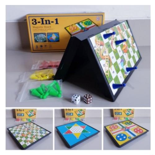 Gambar MAINAN GAME LUDO HALMA ULAR TANGGA/MAGNETIC BOARD GAME 3 in 1 MURAH dari ASER TOYS undefined Tokopedia