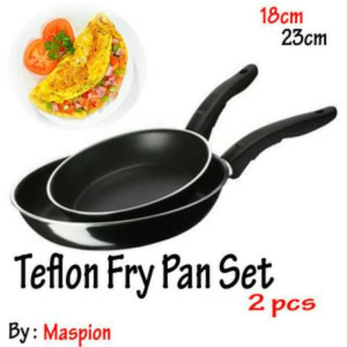 Foto Produk Maspion Wajan Teflon Frypan Set 2 Pcs - 18 Cm & 23 Cm dari Toko Lasmi LZ