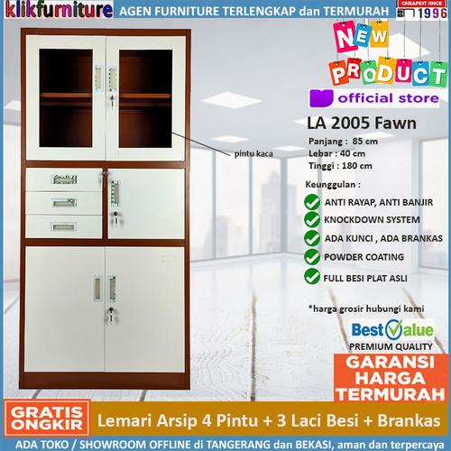 Foto Produk Lemari Arsip Filing Cabinet Besi dengan Brankas FC 2005 Coklat dari klikfurniture