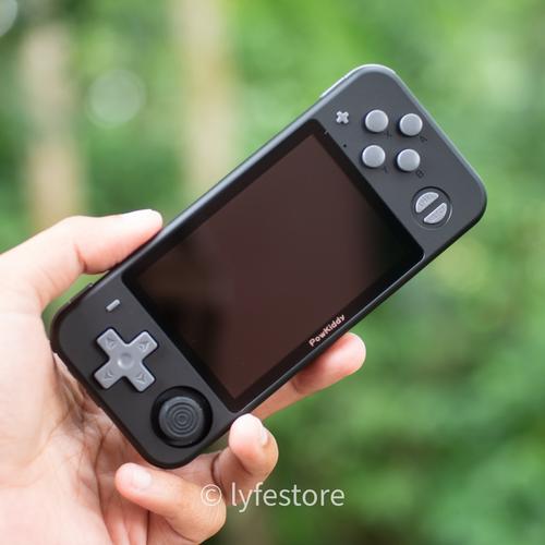Foto Produk Powkiddy RGB10 Retro Game Boy PS1 PSP N64 Dreamcast RK2020 Alternative - Hitam dari Lyfe Store