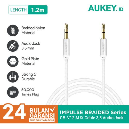 Foto Produk Aukey Cable 1.2M AUX Audio Gold Plate Braided Nylon - 500168 dari AUKEY