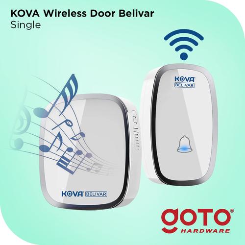Foto Produk Kova Belivar Single Bel Alarm Rumah Kantor Pintu Wireless Door Bell Wa - Putih dari GOTO Hardware