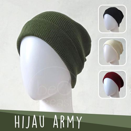 Jual Topi Kupluk Dewasa Hijau Tua Army 
