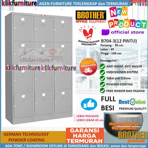Foto Produk Loker Kabinet Locker Cabinet Besi 12 Pintu Besar B704-3 Brother dari klikfurniture