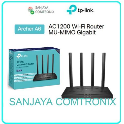Foto Produk TP-LINK AC1200 Wireless MU-MIMO Gigabit Router Archer A6 dari SANJAYA COMTRONIX