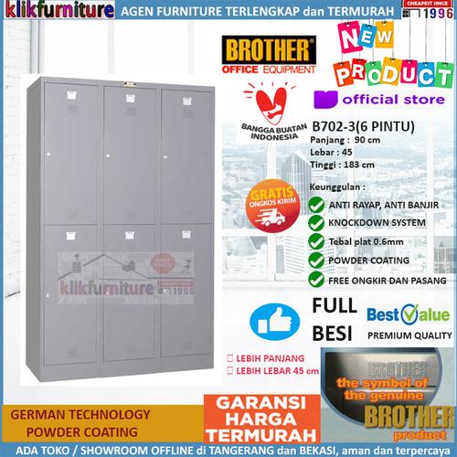 Foto Produk Loker Kabinet Locker Cabinet Besi 6 Pintu Besar B702-3 Brother dari klikfurniture