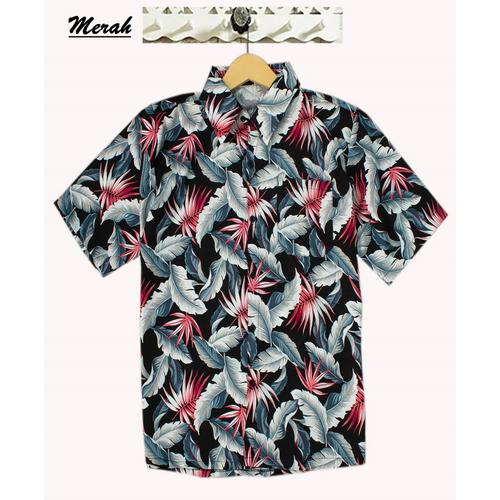 Gambar FortKlass Kemeja Hawai Bali Pria Motif DAUN BUNGA Kemeja Pantai Cowok - LILY MERAH dari FortKlass Jakarta Barat Tokopedia
