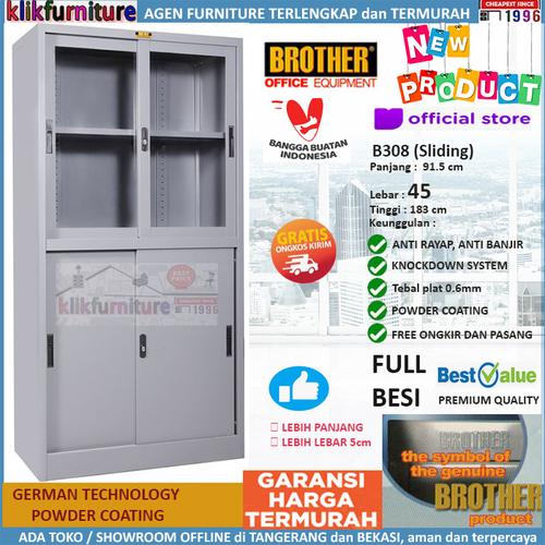 Foto Produk Lemari Arsip Filing Cabinet Besi 4 Pintu Sliding B 308 Brother dari klikfurniture