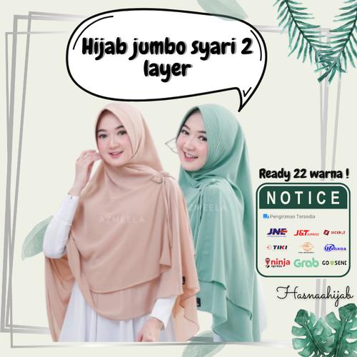 Foto Produk HIJAB JILBAB KHIMAR KERUDUNG KRUDUNG TUDUNG SYARI LAYER PANJANG JUMBO - pink beby dari Hasnaahijab