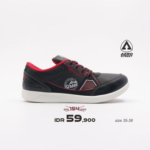 Foto Produk Aerostreet 35-38-Pabours-Hitam Merah-Sepatu Sneakers Pria - 35 dari Aerostreet