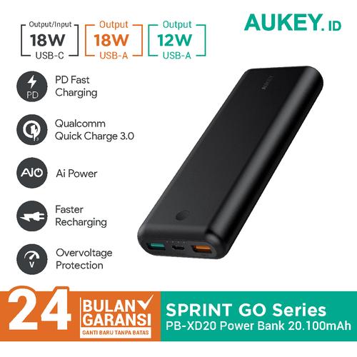 Foto Produk Aukey Powerbank 20100 mAh USB C PD 2.0 & QC 3.0 - 500276 dari AUKEY