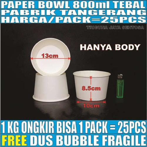 Foto Produk Paper bowl tebal 800ml mangkuk tahan microwave mangkok kertas 800 ml dari Triguna Jaya Sentosa Trifinity