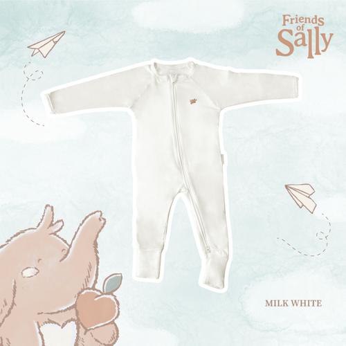 Foto Produk Bamboo Baby Jumpsuit - Friends of Sally - Milk White, 6-9 Bulan dari Friends of Sally