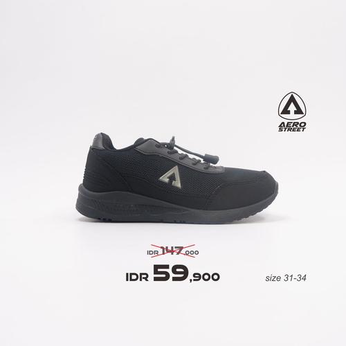 Foto Produk Aerostreet 35-38 Jarvis Full Black -Sepatu Sneakers Casual Pria - 35 dari Aerostreet