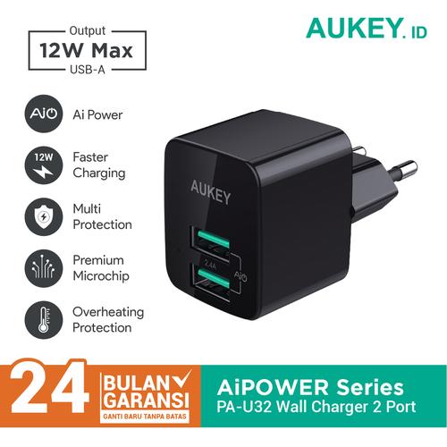 Foto Produk Aukey Charger PA-U32 2 Port 12W with AiQ - 500284 dari Aukey Makassar
