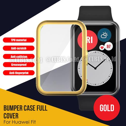 Gambar Silicone Case / Bumper Case Full Cover screen For Huawei Watch Fit - Gold dari CUBUS.CO.ID undefined Tokopedia