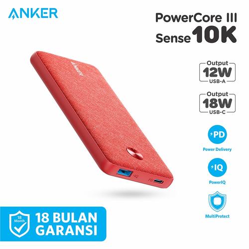 Foto Produk Powerbank Anker Powercore III Sense 10K PD - A1231 - Merah Muda dari Anker Indonesia
