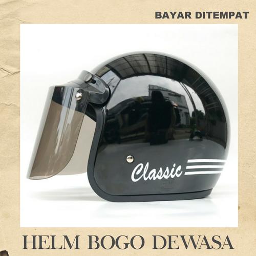 Foto Produk HELM BOGO CLASSIC HITAM - HELM SAJA dari Dunia HelmMurah Surabaya