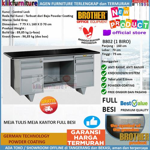 Foto Produk Meja Tulis Meja Kantor Meja Kerja Besi 1 Biro B802 Brother dari klikfurniture