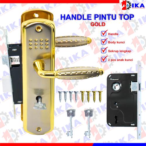 Foto Produk Kunci pintu set TOP GRANDE + SILINDER komplit / handle gagang tarikan - GRNDE IJO GOLD dari Indokaryaabadi