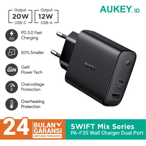 Foto Produk Charger Aukey PA-F3S Swift Mix 32W Power Delivery - 500708 dari Aukey Makassar