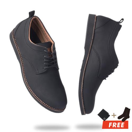 Foto Produk MOOFEAT KURO - SEPATU PRIA PANTOFEL FORMAL KERJA COKLAT KULIT ORIGINAL - Hitam, 39 dari Moofeat Footwear