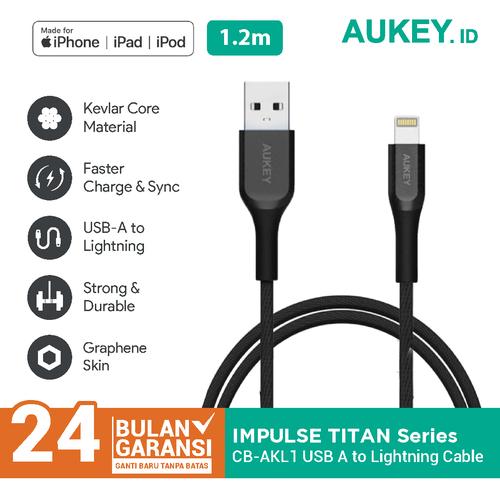 Foto Produk Aukey Cable CB-AKL1 MFI USB A To Lightning Kevlar 1.2m Black - 500420 dari Aukey Makassar