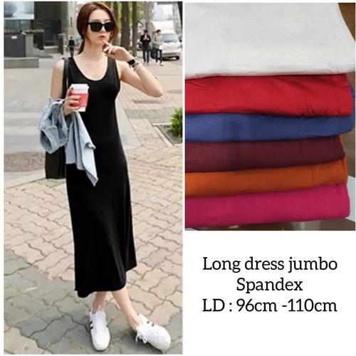 Foto Produk Long dress tanpa lengan polos termurah jumbo / dalaman musliman wanita - RAYON HITAM dari Anita_Queen