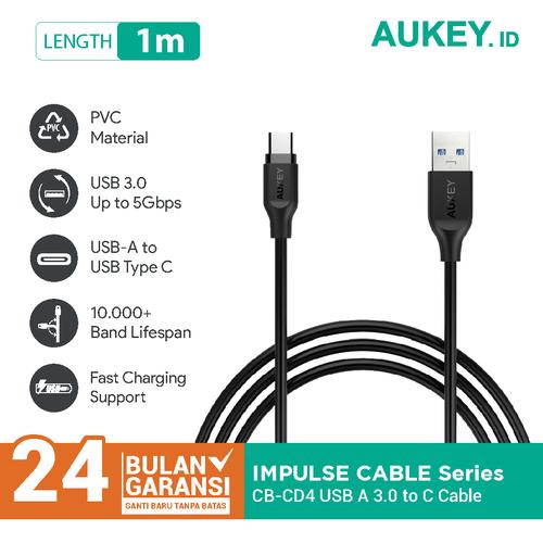 Foto Produk Aukey Cable CB-CD4 1M PVC USB 3.0 A to C - 500199 dari Aukey Makassar