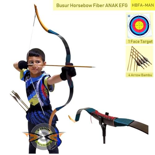 Foto Produk BUSUR PANAH HORSEBOW ANAK FIBER EFG + FACE TARGET + ARROW | TK SD SMP dari Vision Archery Club