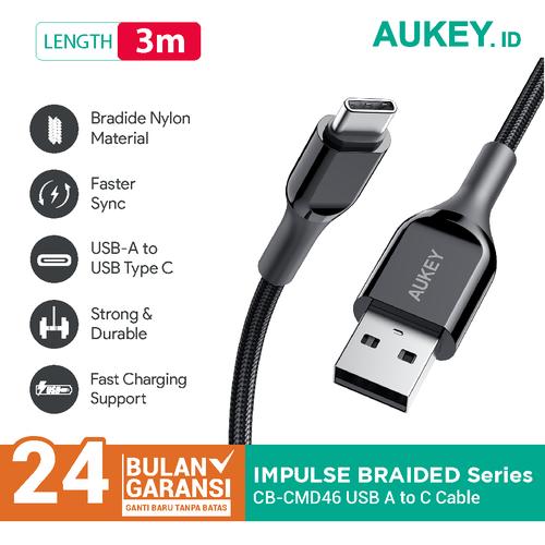Foto Produk Aukey Kabel CB-CMD46 USB-C 3M Braided Nylon - 500692 dari Aukey Makassar