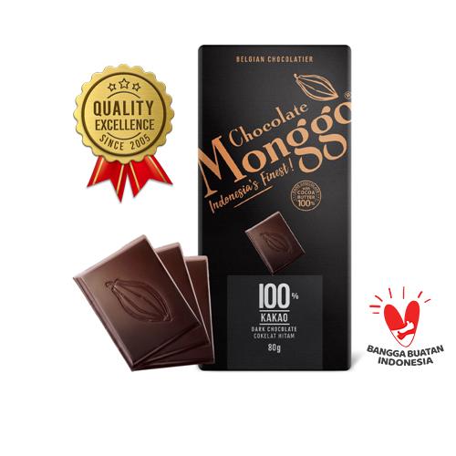 Foto Produk Dark Chocolate 100% 80g | Cokelat Monggo | Coklat Premium - Dark 100% Cocoa dari CHOCOLATE MONGGO