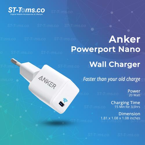Foto Produk Anker Powerport Nano 20W White Wall Charger A2633 dari ST-Toms.co