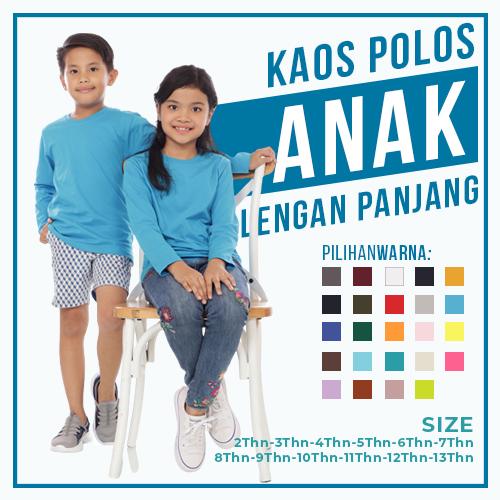Foto Produk KAOS POLOS ANAK LENGAN PANJANG COTTON COMBED 30S BAJU KAOS KIDS - 2 Thn dari GALERY POLOS