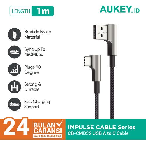 Foto Produk Kabel Aukey Type C Gaming CB-CMD32 90º Braided Nylon - 500691 dari Aukey Makassar