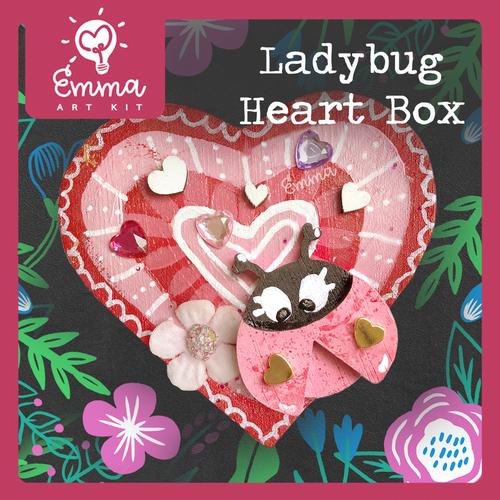 Foto Produk Emma Art Kit: Lovey-dovey Ladybug Heart Box BONUS white marker! DIY dari makewithemma