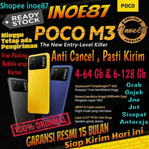 Foto Produk Xiaomi Poco M3 4/64 dan 6/128 Gb Snapdragon 662 Garansi Resmi - Coll Blue, Ram 4/64 Gb dari inoe87
