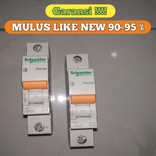 Foto Produk MCB SCHNEIDER DOMAE 1P 2A , 4A ORIGINAL SNI MULUS GARANSI LIKE NEW dari ASAAH Elektrik