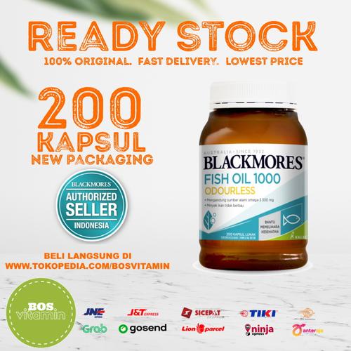 Foto Produk Blackmores Odourless Fish Oil 1000mg BPOM Kalbe - 200 kapsul dari Bos Vitamin