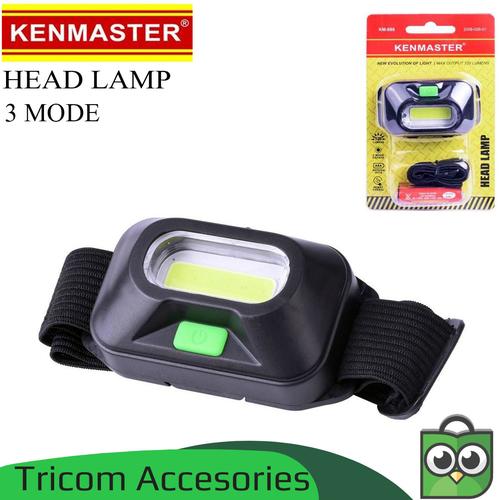 Foto Produk Head Lamp Senter Kepala LED 3 Mode Cahaya + Baterai AAA Kenmaster dari Tricom accesories